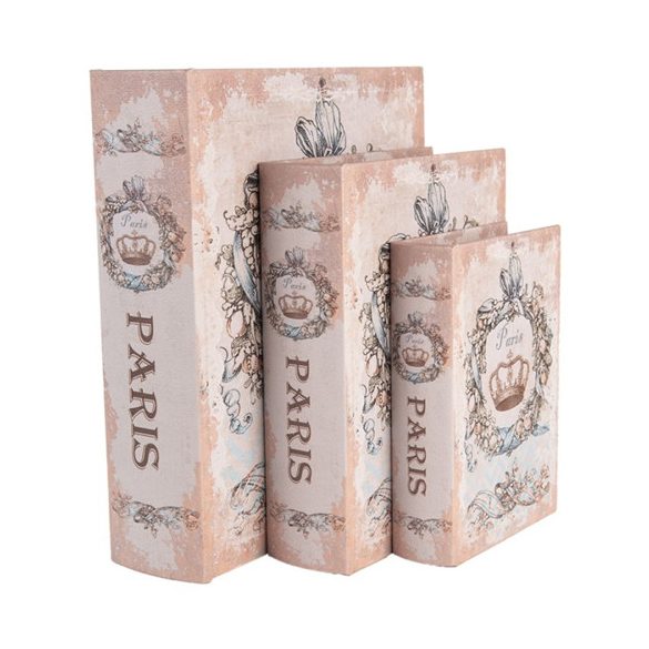 CLEEF.66262 Paris feliratú, koronás fadobozszett 3 részes, 27X22x7/22x17x6/17x12x4cm