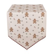  CLEEF.CGM65 Asztali futó 50x160cm,100% pamut, Classic Gingerbread Magic