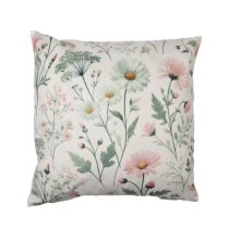   CLEEF.KT021.441 Textil párnahuzat 45x45cm, 100% polyester,  mezei virágos rózsaszín