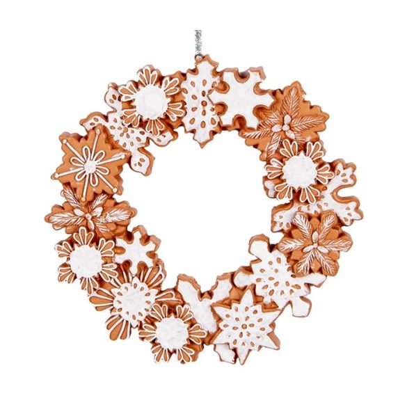 CLEEF.6PR5320 Mézekalács koszorú 18x2cm, műanyag függődísz