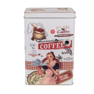CLEEF.6BL0128 Fémdoboz 8x12x19cm, Its's time for coffee