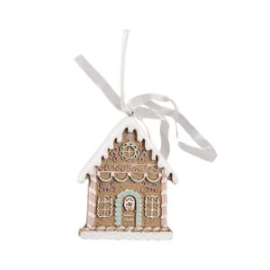 CLEEF.6PR4322 Mézeskalács házikó 6x1x8cm, műanyag függődísz