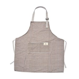 CLEEF.KT041.037G Kockás kötény 65x70cm, barna, polyester