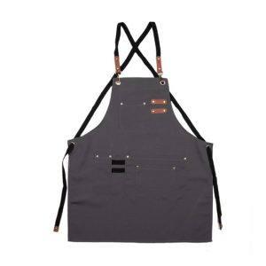 CLEEF.KT041.040BL Farmerkötény szürke, 75x66cm