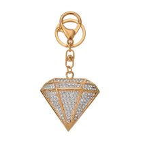   CLEEF.JZKC0181 Fém kulcstartó gyémántkő forma, üveggyönggyel, 5x2x6cm