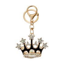   CLEEF.JZKC0199 Fém kulcstartó koronás, üveggyönggyel, 4x2x6cm