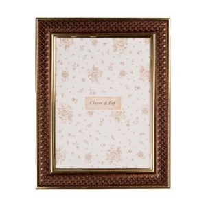 CLEEF.2F1229S Rácsos képkeret bronzos barna, 15x2x20/10x15cm, műanyag