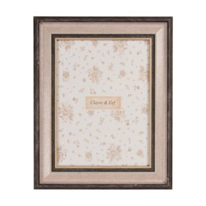 CLEEF.2F1238S Fa jellegű képkeret, barna-bézs, 16x2x21cm/10x15cm, műanyag