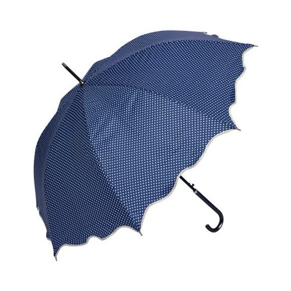 CLEEF.JZUM0058BL Pöttyös esernyő hullámos szélű, átmérő 98cm, kék