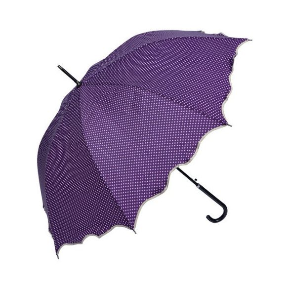 CLEEF.JZUM0058PA Pöttyös esernyő hullámos szélű, átmérő 98cm, lila