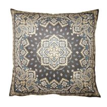   CLEEF.KT021.341 Textil párnahuzat 45x45cm, polyester, kék-barna szőnyegminta