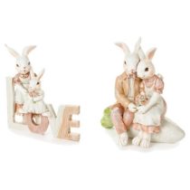   N.S.QHK240401A LOVE nyuszi, 11x4,5x12cm, műanyag dekorfigura