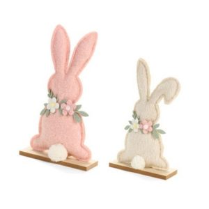 N.S.TST260206 Filcnyuszi fatalpon, pompom farokkal, 2 db-os szett, 14x5x24/17x5x30cm