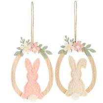   N.S.TST260210A Fatojás ajtódísz filcnyuszival, 11x0,9x14cm, rózsaszín