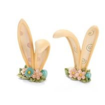   N.S.CY260204A Nyuszifül pöttyös, 8x5x13,5cm, műanyag dekorfigura