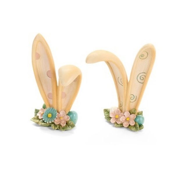 N.S.CY260204A Nyuszifül pöttyös, 8x5x13,5cm, műanyag dekorfigura