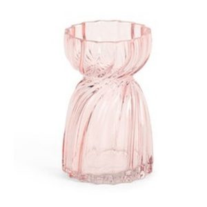 N.S.GAI260103 Rózsaszín üvegváza, 13x13x20cm
