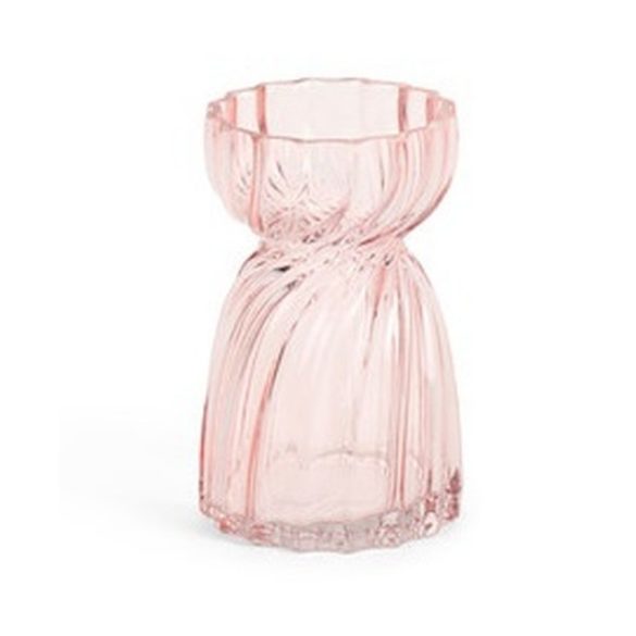 N.S.GAI260103 Rózsaszín üvegváza, 13x13x20cm