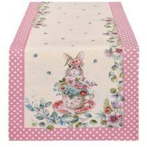 N.S.ARA260503 Asztali futó 40x140cm, pamut, Storie Fiorite