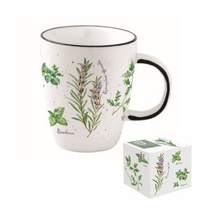 R2S.2203HERU Porcelánbögre 350ml dobozban,Herbarium