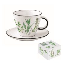 R2S.2204HERU Porceláncsésze+alj 250ml,dobozban,Herbarium