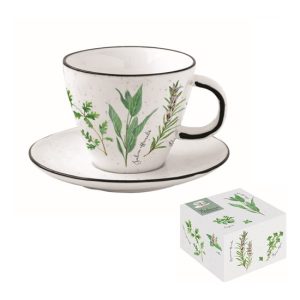 R2S.2204HERU Porceláncsésze+alj 250ml,dobozban,Herbarium