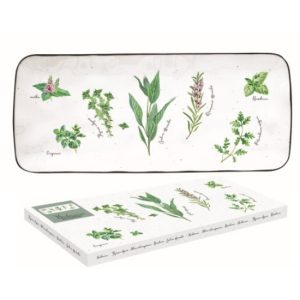 R2S.2209HERU Porcelántálca 36x15,5cm,dobozban,Herbarium