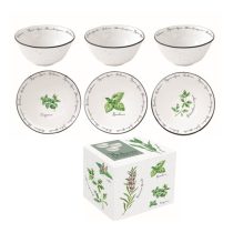   R2S.2215HERU Porcelán tálkaszett S/3,9,5cm,dobozban,Herbarium