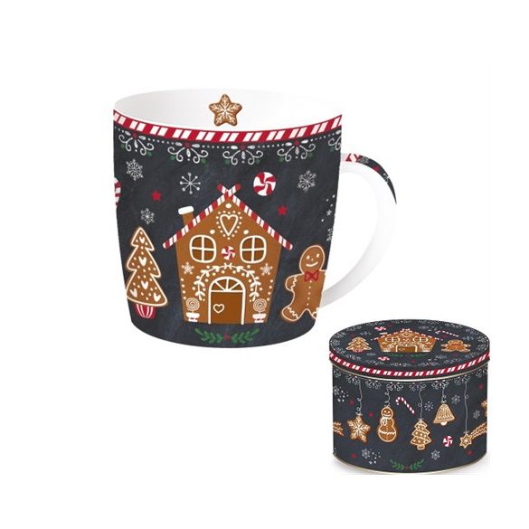 R2S.217GING Porcelánbögre 350ml, fémdobozban, Gingerbread