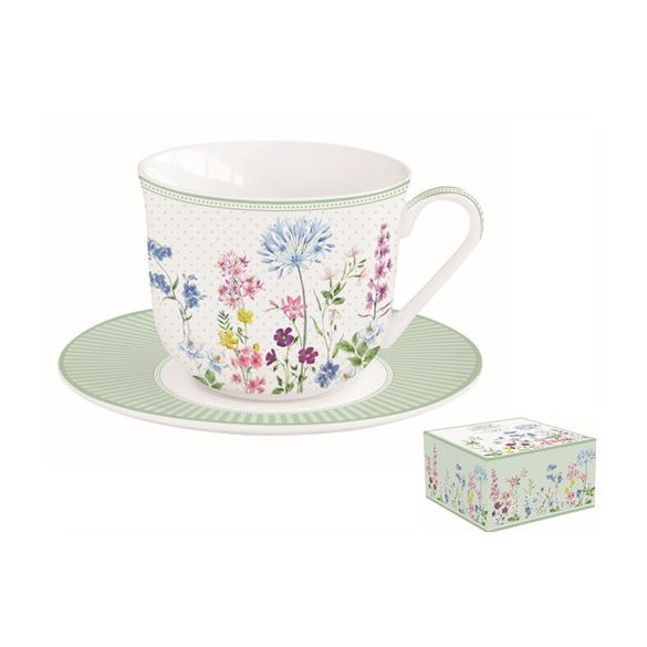 R2S.1110FLRA Porcelán reggelizőcsésze+alj 370ml,dobozban,Floraison