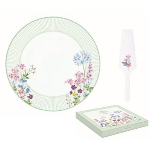 R2S.1112FLRA Porcelán tortatál lapáttal 32cm,dobozban,Floraison