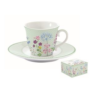 R2S.1106FLRA Porcelán teáscsésze+alj 200ml,dobozban,Floraison