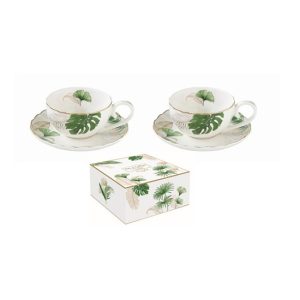 R2S.1288EXOT Porcelán eszpresszócsésze+alj 2 személyes, 100ml, dobozban, Exotique