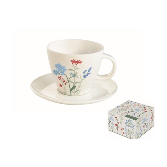 R2S.2204MILB Porceláncsésze+alj 250ml, dobozban, Mille Fleurs Blue