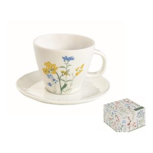 R2S.2204MILY Porceláncsésze+alj 250ml, dobozban, Mille Fleurs Yellow