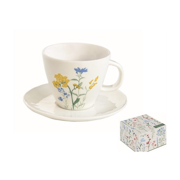 R2S.2204MILY Porceláncsésze+alj 250ml, dobozban, Mille Fleurs Yellow