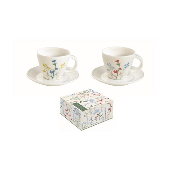 R2S.2205MILL Porcelán eszpresszócsésze+alj 120ml, dobozban, Mille Fleurs