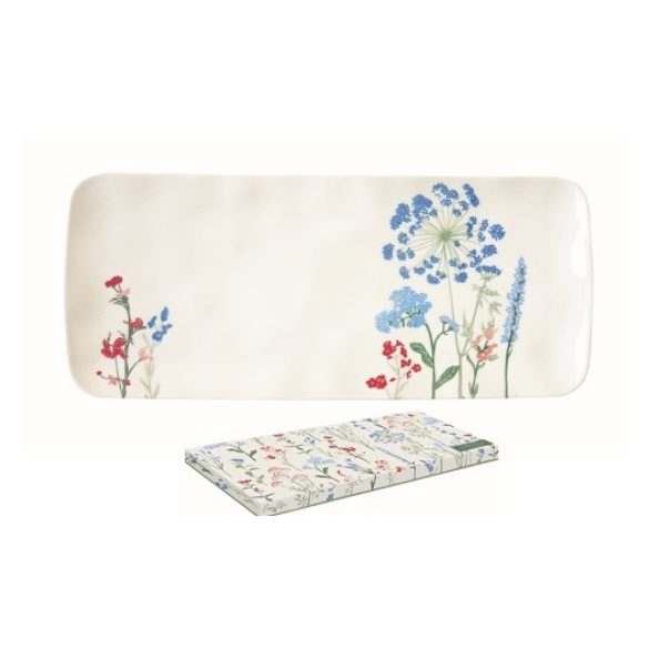 R2S.2209MILB Porcelántálca 36x15,5cm, dobozban, Mille Fleurs Blue