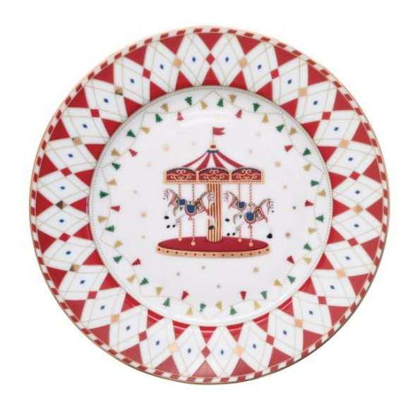 R2S.944CHWO Porcelán desszerttányér 19cm, Christmas Wonderland