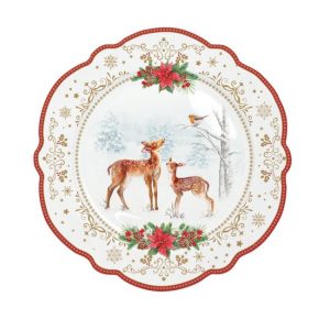 R2S.1052CMEL Porcelán desszerttányér 20cm, Christmas Melody