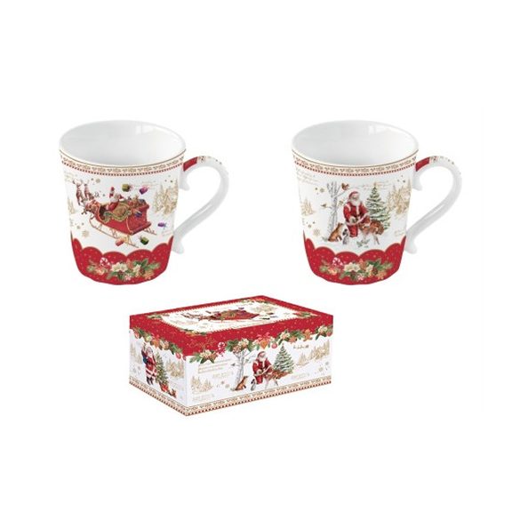 R2S.1235CHME Porcelán bögreszett 2db-os, 340ml, dobozban, Cristmas Memories