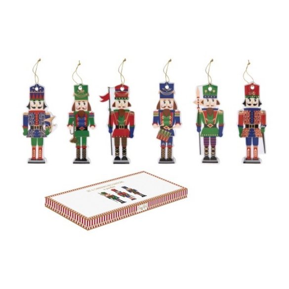 R2S.2189NUTC Porcelándíszek 9x4cm, 6db-os szett, dobozban, Nutcracker