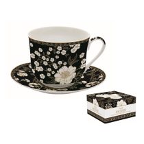   R2S.1454ARTF Porcelán reggelizőcsésze+alj 400ml dobozban, Art Deco & Flowers, Atmosphere