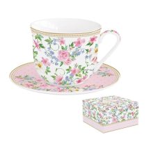   R2S.1110GAJO Porcelán reggelizőcsésze+alj 370ml dobozban,Garden Joy