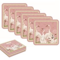   R2S.952DANC Parafa poháralátét 6db-os 10,5x10,5cm,Dancing Herons