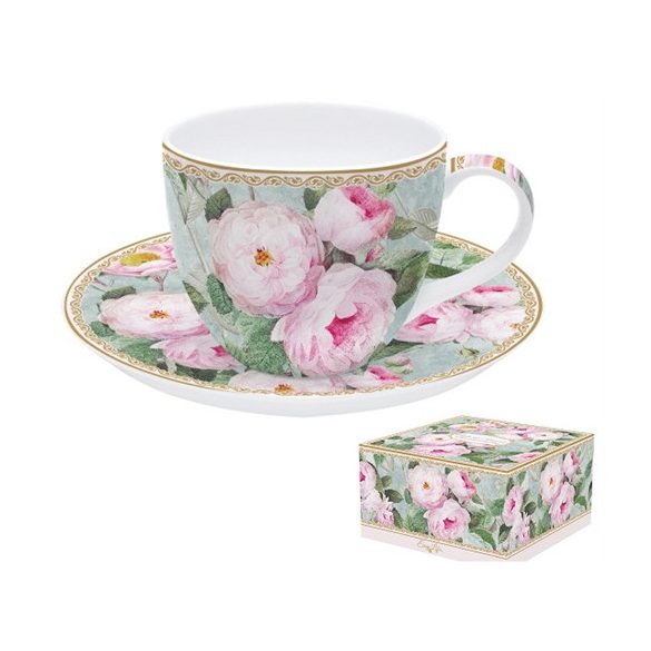 R2S.1036ROBL Porcelán teáscsésze+alj 200ml dobozban,Roses in Bloom