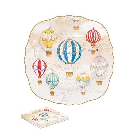 R2S.1176AIRB Porcelán desszerttányér 20cm dobozban,Air Balloons