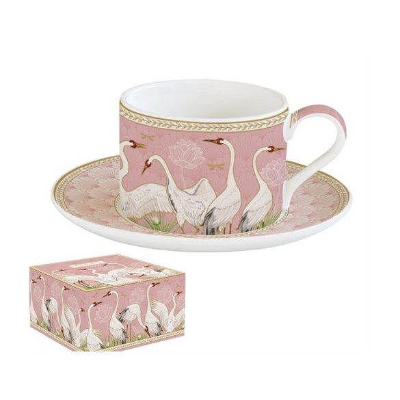 R2S.133DANC Porcelán teáscsésze+alj 240ml dobozban,Dancing Herons