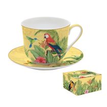   R2S.1454EXPA Porcelán reggelizőcsésze+alj 400ml dobozban,Exotic Paradise