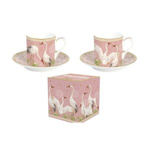 R2S.211DANC Porcelán eszpresszócsésze+alj 2 személyes 75ml dobozban,Dancing Herons